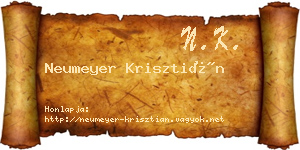 Neumeyer Krisztián névjegykártya